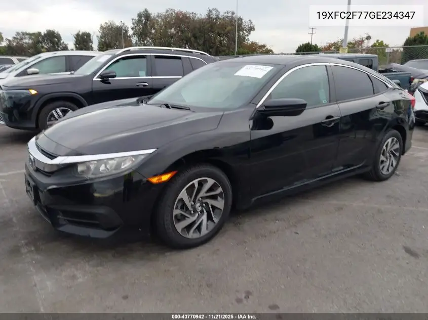 19XFC2F77GE234347 2016 Honda Civic Ex