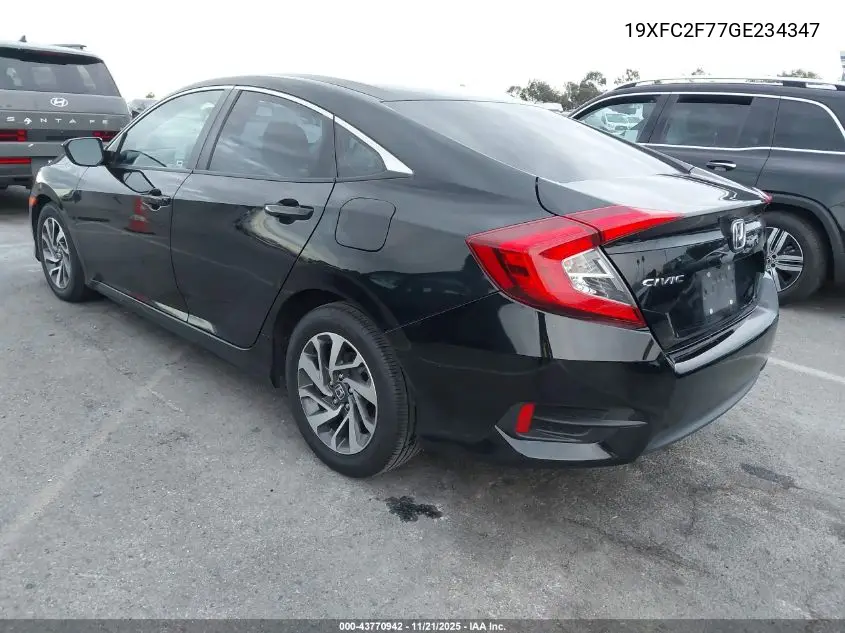 19XFC2F77GE234347 2016 Honda Civic Ex