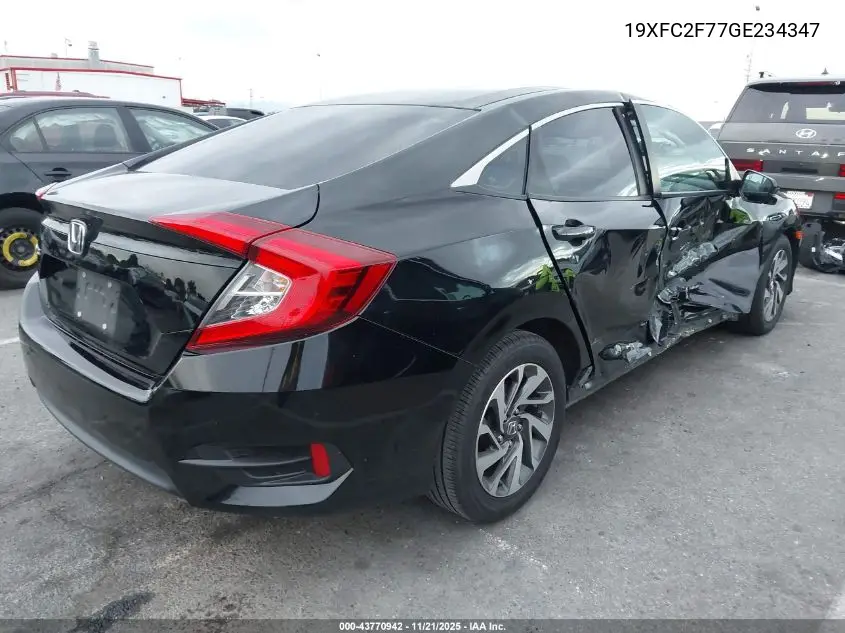 19XFC2F77GE234347 2016 Honda Civic Ex