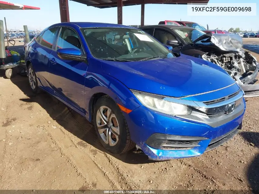 19XFC2F59GE009698 2016 Honda Civic Lx