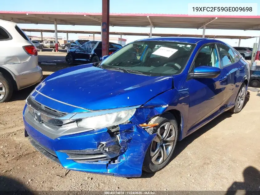 19XFC2F59GE009698 2016 Honda Civic Lx