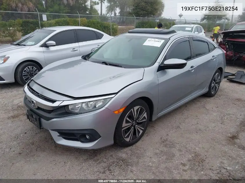 19XFC1F75GE218254 2016 Honda Civic Ex-L