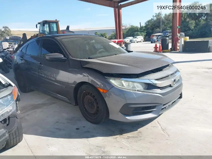 19XFC2F54GE000245 2016 Honda Civic Lx
