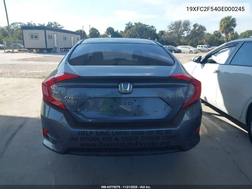 19XFC2F54GE000245 2016 Honda Civic Lx
