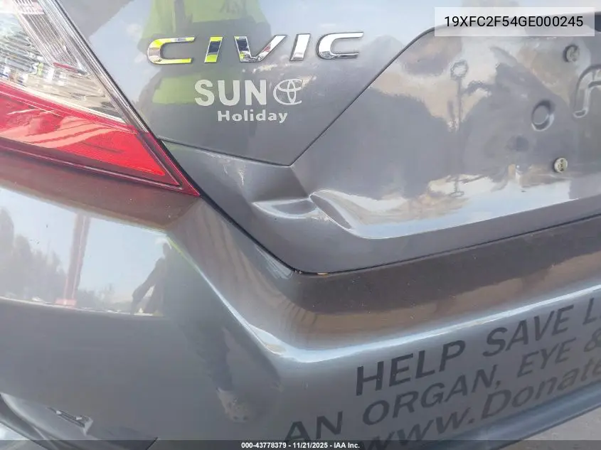 19XFC2F54GE000245 2016 Honda Civic Lx