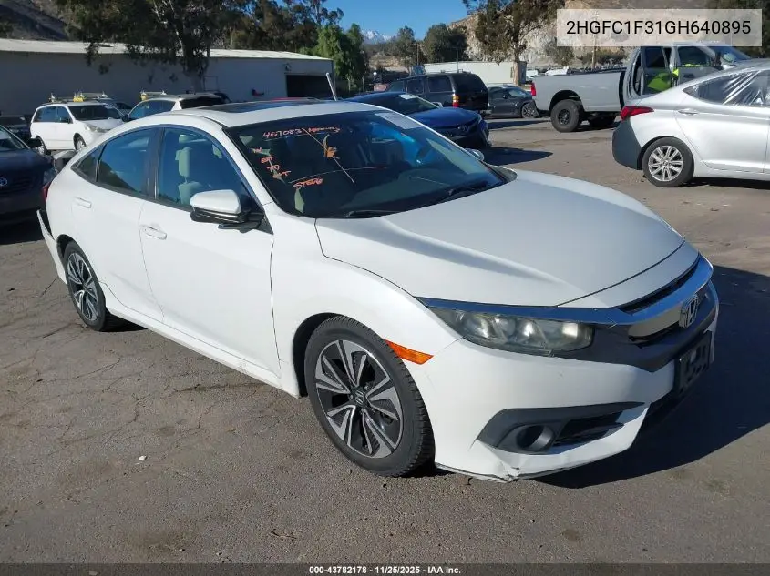 2HGFC1F31GH640895 2016 Honda Civic Ex-T