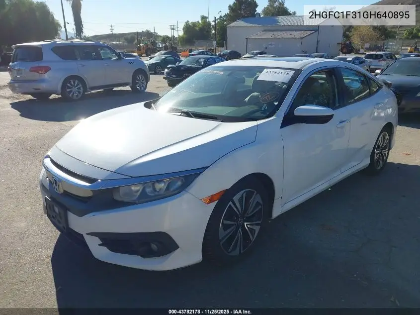 2HGFC1F31GH640895 2016 Honda Civic Ex-T