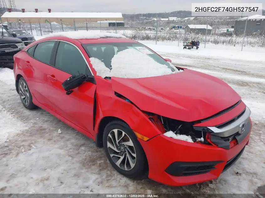 2HGFC2F74GH527547 2016 Honda Civic Ex
