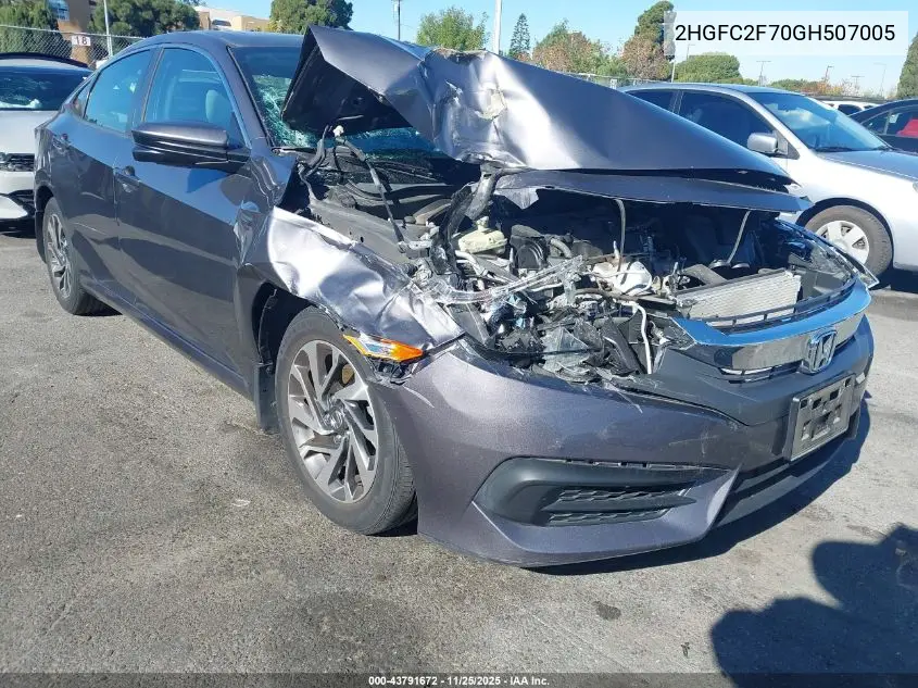 2HGFC2F70GH507005 2016 Honda Civic Ex