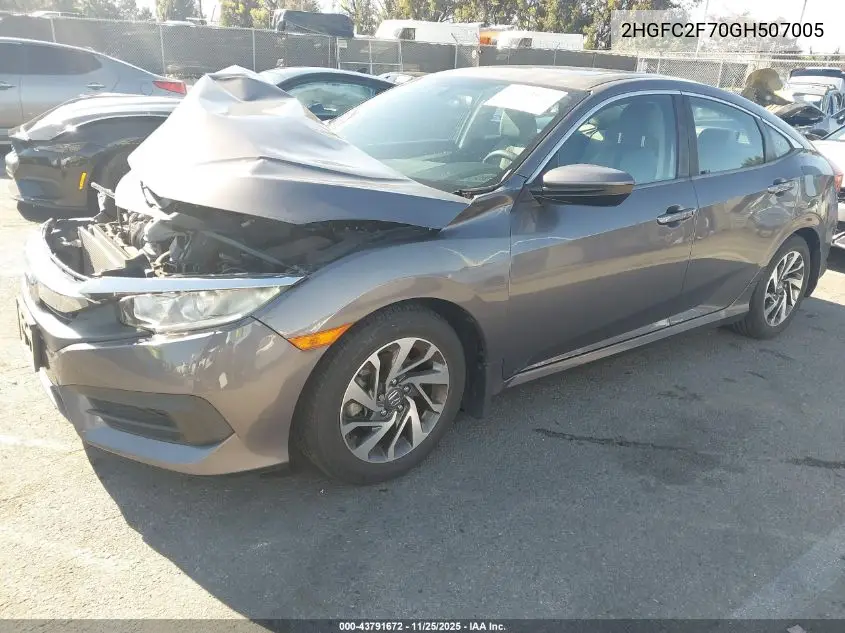 2HGFC2F70GH507005 2016 Honda Civic Ex