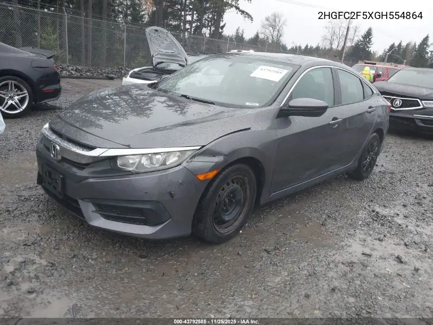 2HGFC2F5XGH554864 2016 Honda Civic Lx