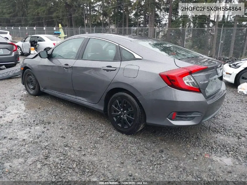 2HGFC2F5XGH554864 2016 Honda Civic Lx