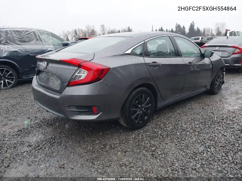 2HGFC2F5XGH554864 2016 Honda Civic Lx