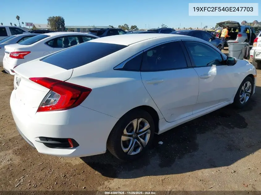 19XFC2F54GE247703 2016 Honda Civic Lx