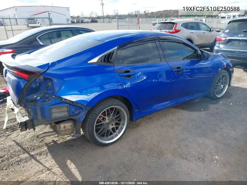 19XFC2F51GE250588 2016 Honda Civic Lx