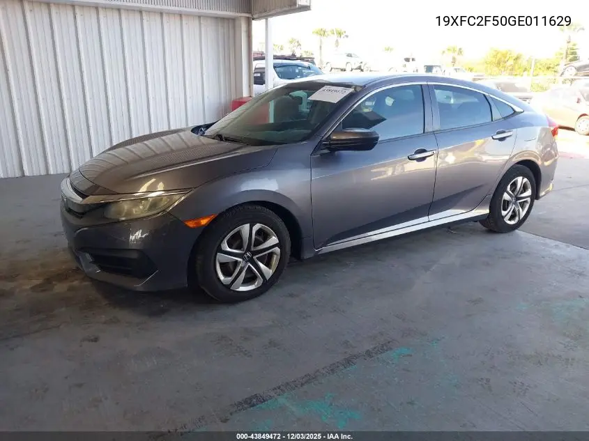 19XFC2F50GE011629 2016 Honda Civic Lx