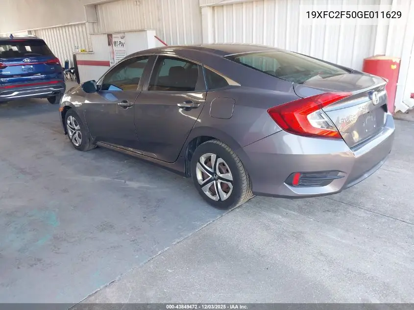 19XFC2F50GE011629 2016 Honda Civic Lx
