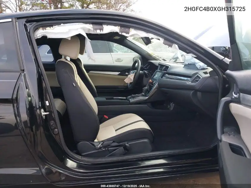 2HGFC4B0XGH315725 2016 Honda Civic Lx-P
