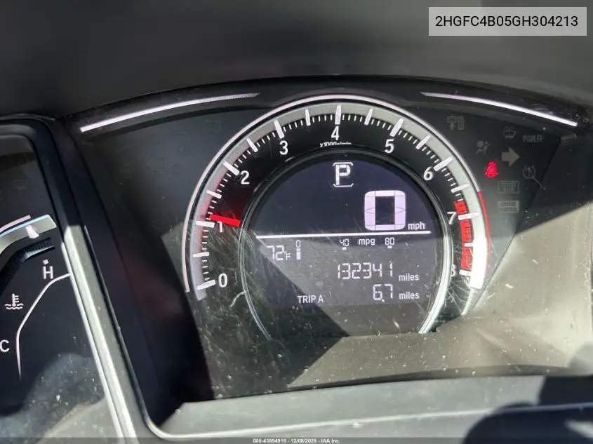 2HGFC4B05GH304213 2016 Honda Civic Lx-P