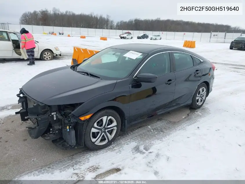 2HGFC2F50GH519640 2016 Honda Civic Lx