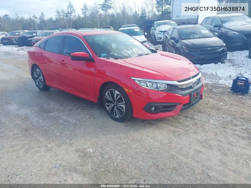 2HGFC1F35GH638874 2016 Honda Civic Ex-T