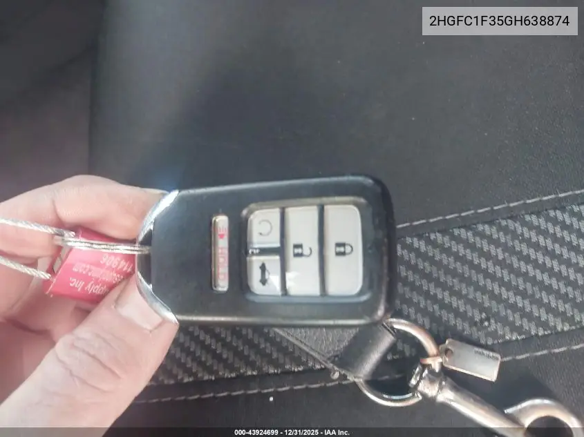 2HGFC1F35GH638874 2016 Honda Civic Ex-T