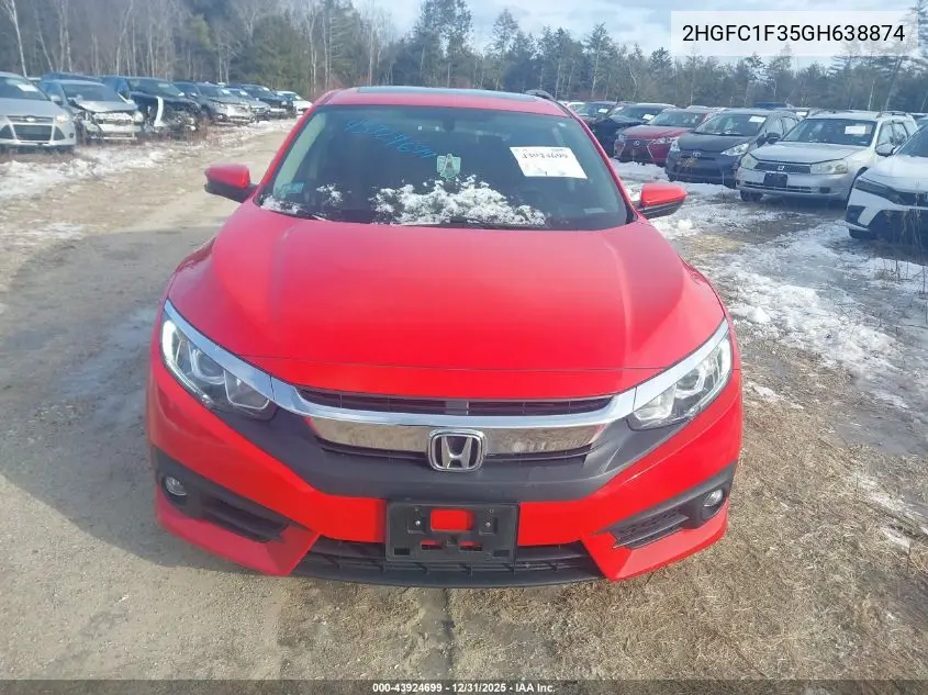 2HGFC1F35GH638874 2016 Honda Civic Ex-T