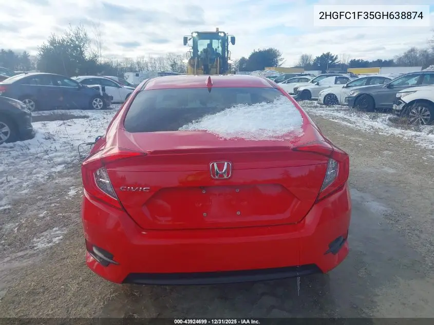 2HGFC1F35GH638874 2016 Honda Civic Ex-T