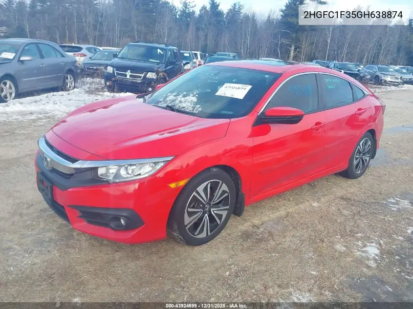 2HGFC1F35GH638874 2016 Honda Civic Ex-T