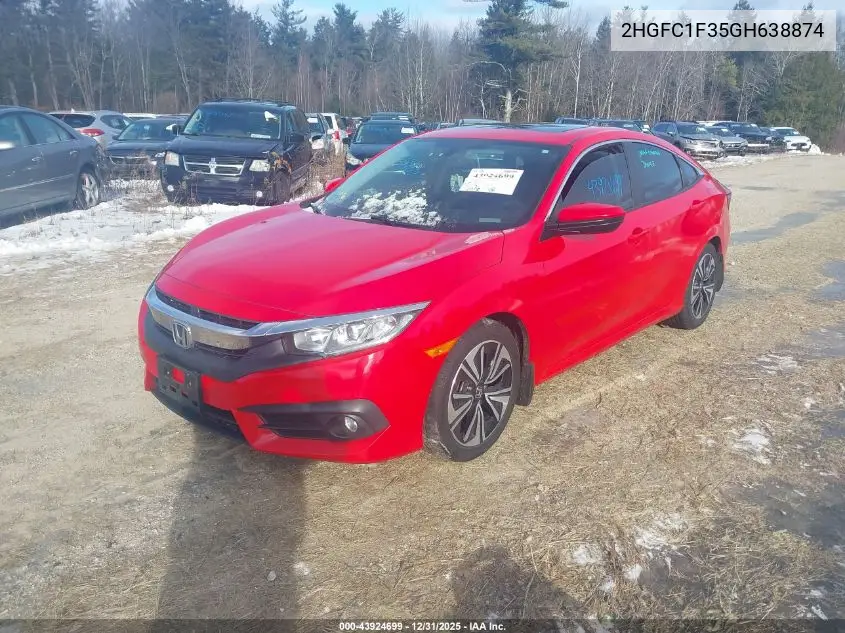 2HGFC1F35GH638874 2016 Honda Civic Ex-T