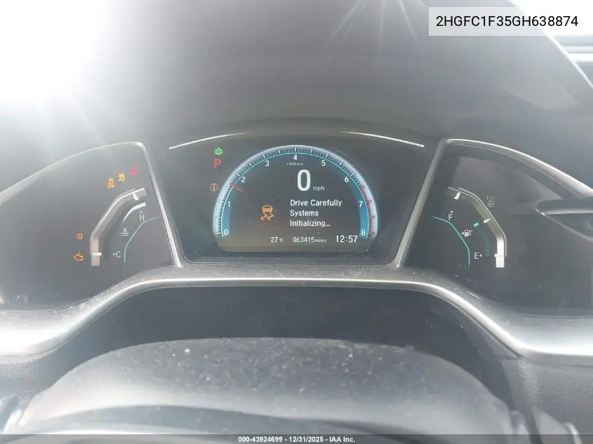 2HGFC1F35GH638874 2016 Honda Civic Ex-T
