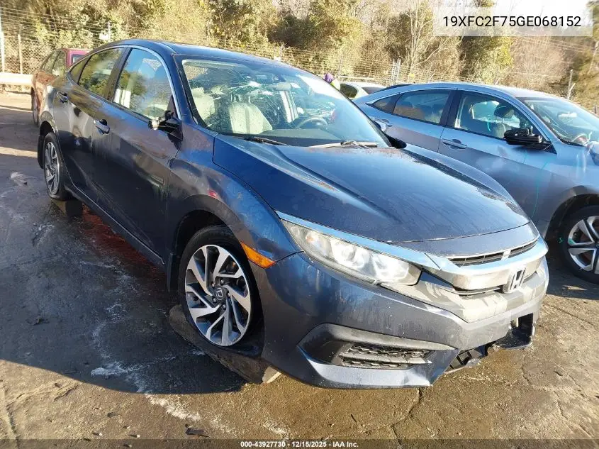 19XFC2F75GE068152 2016 Honda Civic Ex