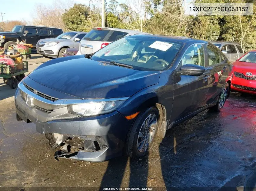 19XFC2F75GE068152 2016 Honda Civic Ex