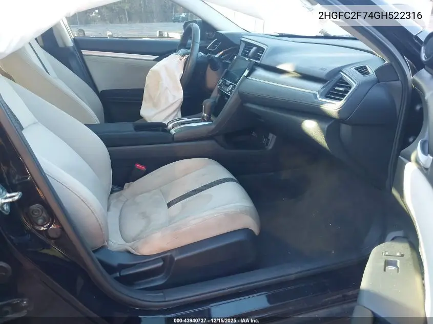 2HGFC2F74GH522316 2016 Honda Civic Ex