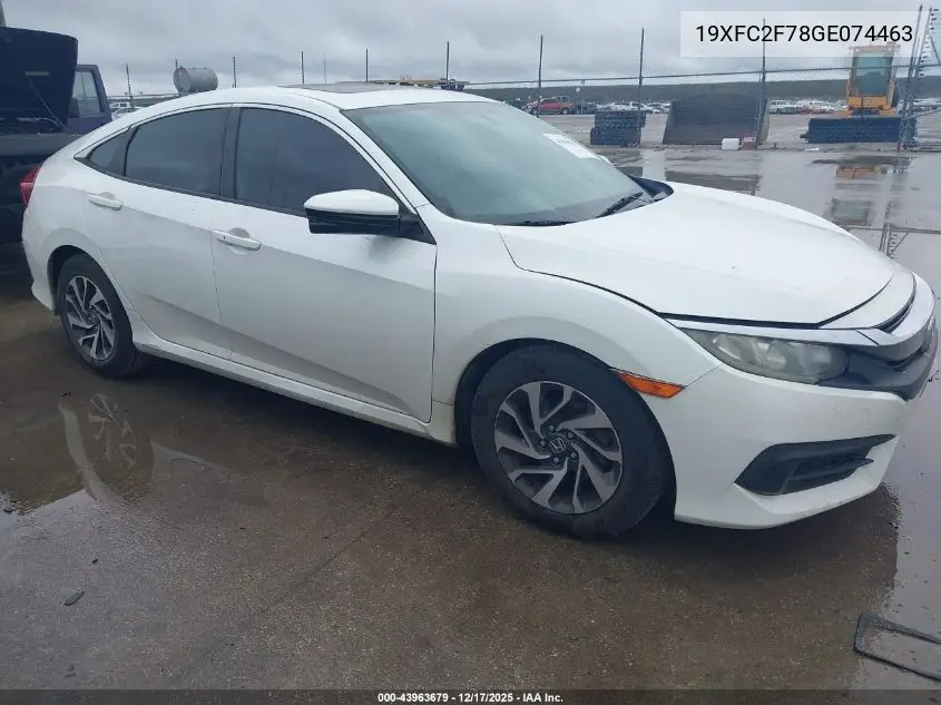19XFC2F78GE074463 2016 Honda Civic Ex