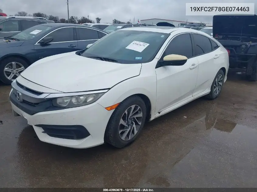 19XFC2F78GE074463 2016 Honda Civic Ex