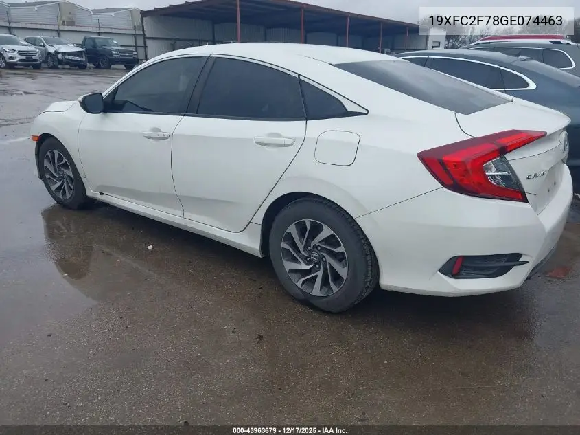19XFC2F78GE074463 2016 Honda Civic Ex