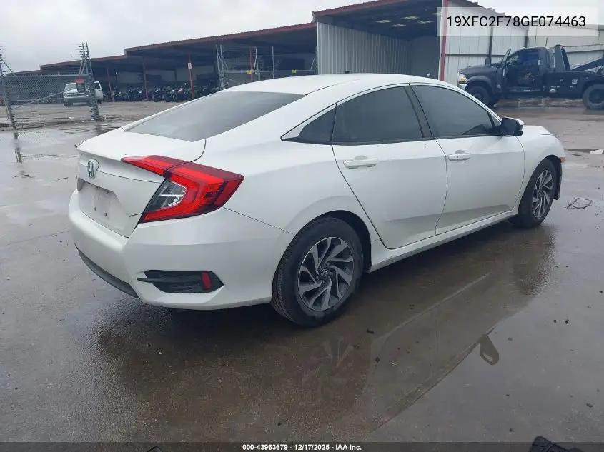 19XFC2F78GE074463 2016 Honda Civic Ex