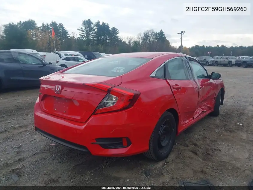 2HGFC2F59GH569260 2016 Honda Civic Lx