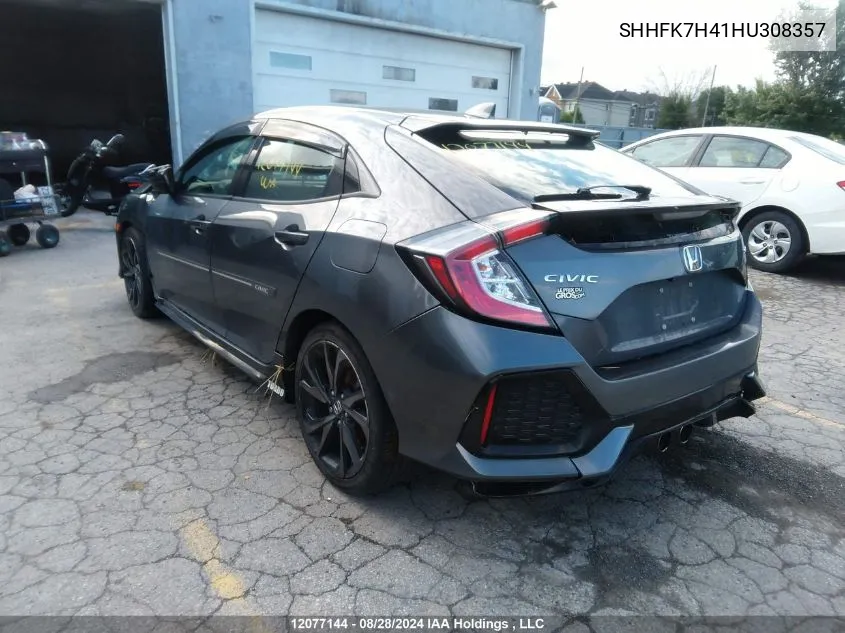 2017 Honda Civic Hatchback VIN: SHHFK7H41HU308357 Lot: 12077144