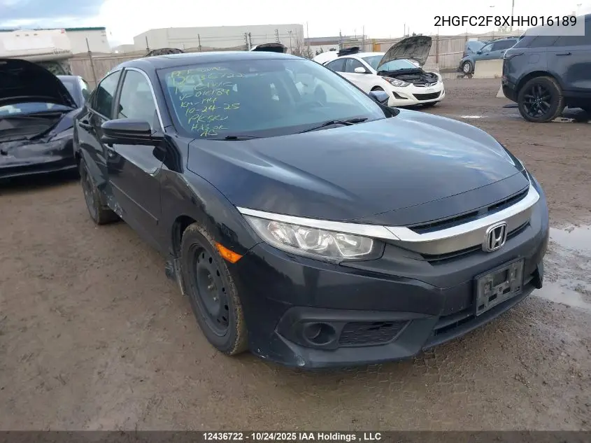 2HGFC2F8XHH016189 2017 Honda Civic Ex