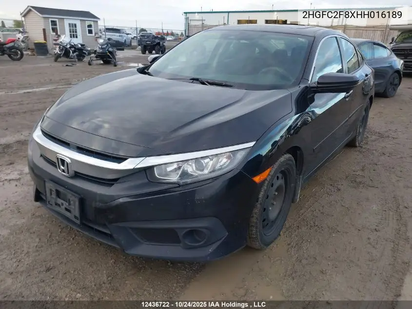 2HGFC2F8XHH016189 2017 Honda Civic Ex