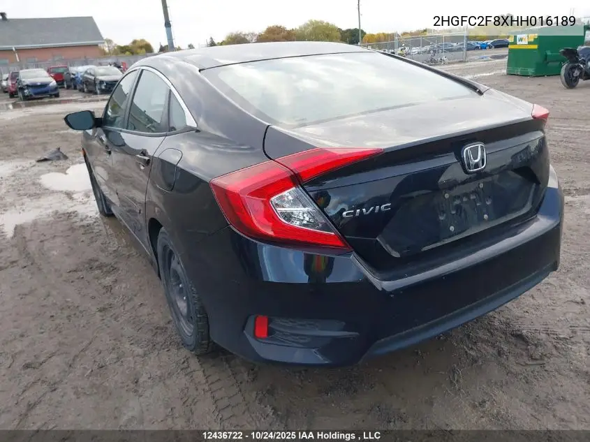 2HGFC2F8XHH016189 2017 Honda Civic Ex