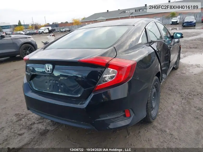2HGFC2F8XHH016189 2017 Honda Civic Ex