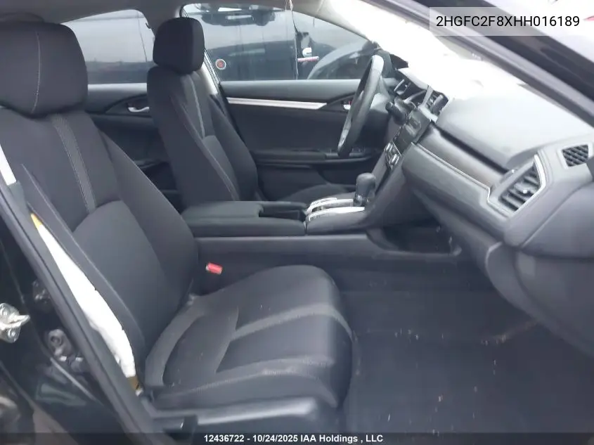 2HGFC2F8XHH016189 2017 Honda Civic Ex