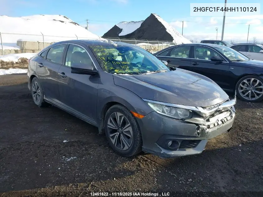 2HGFC1F44HH110124 2017 Honda Civic Ex