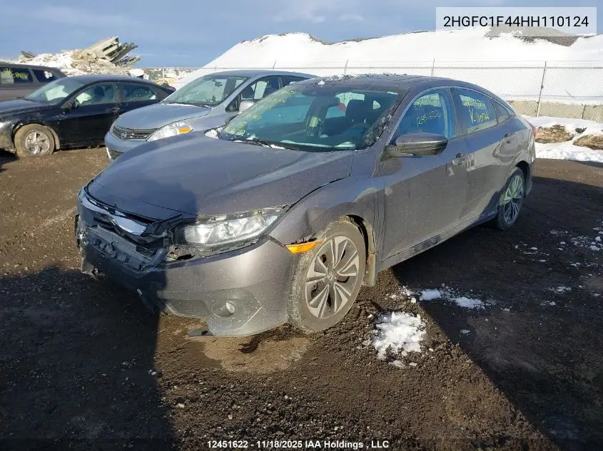 2HGFC1F44HH110124 2017 Honda Civic Ex