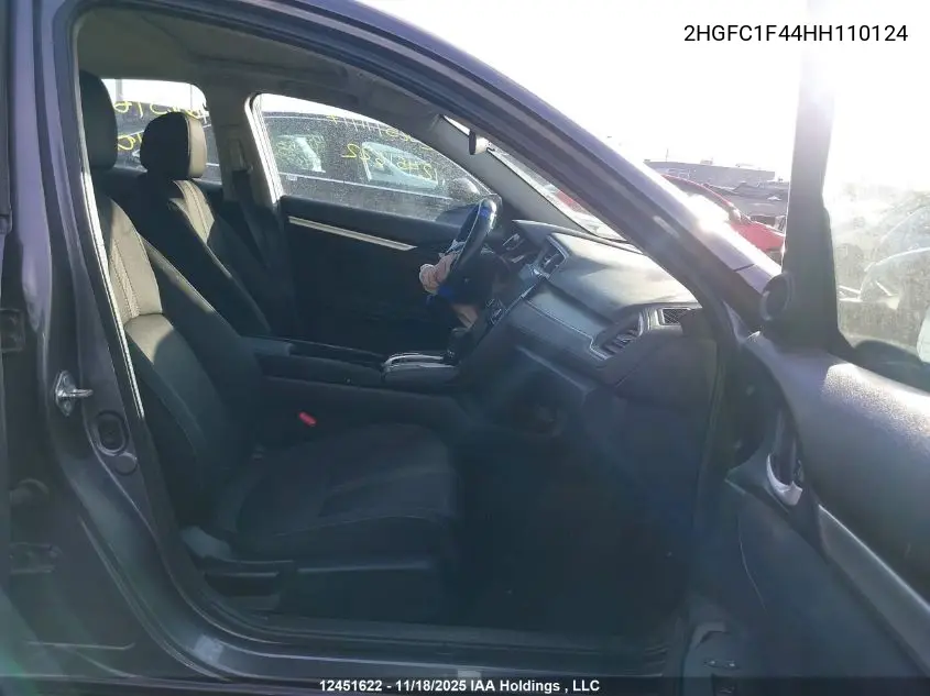 2HGFC1F44HH110124 2017 Honda Civic Ex