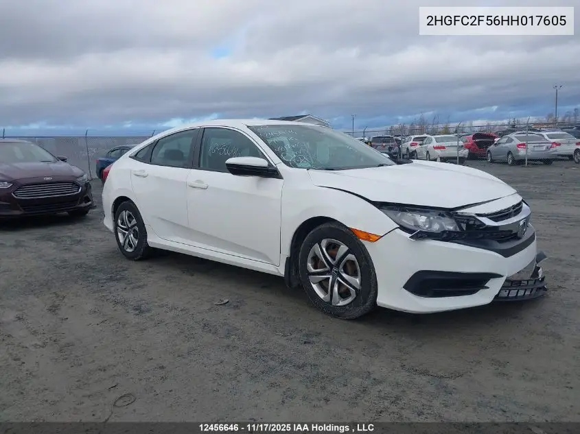 2HGFC2F56HH017605 2017 Honda Civic Lx