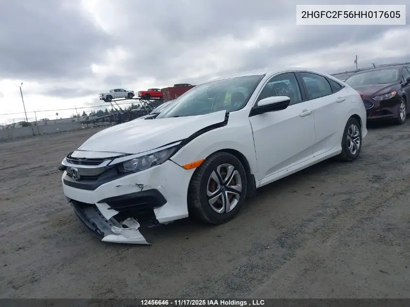 2HGFC2F56HH017605 2017 Honda Civic Lx